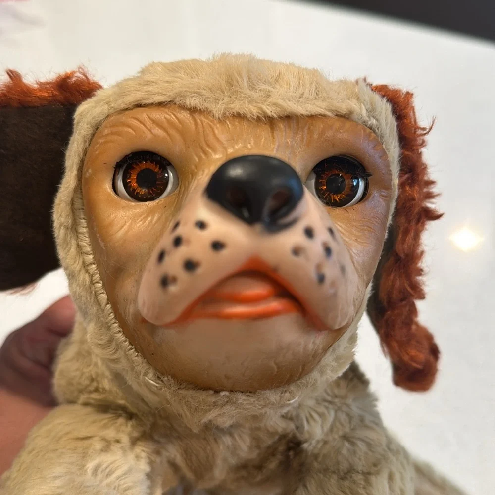 Plush Dog Vintage Stern Rubber Face dog Rare!